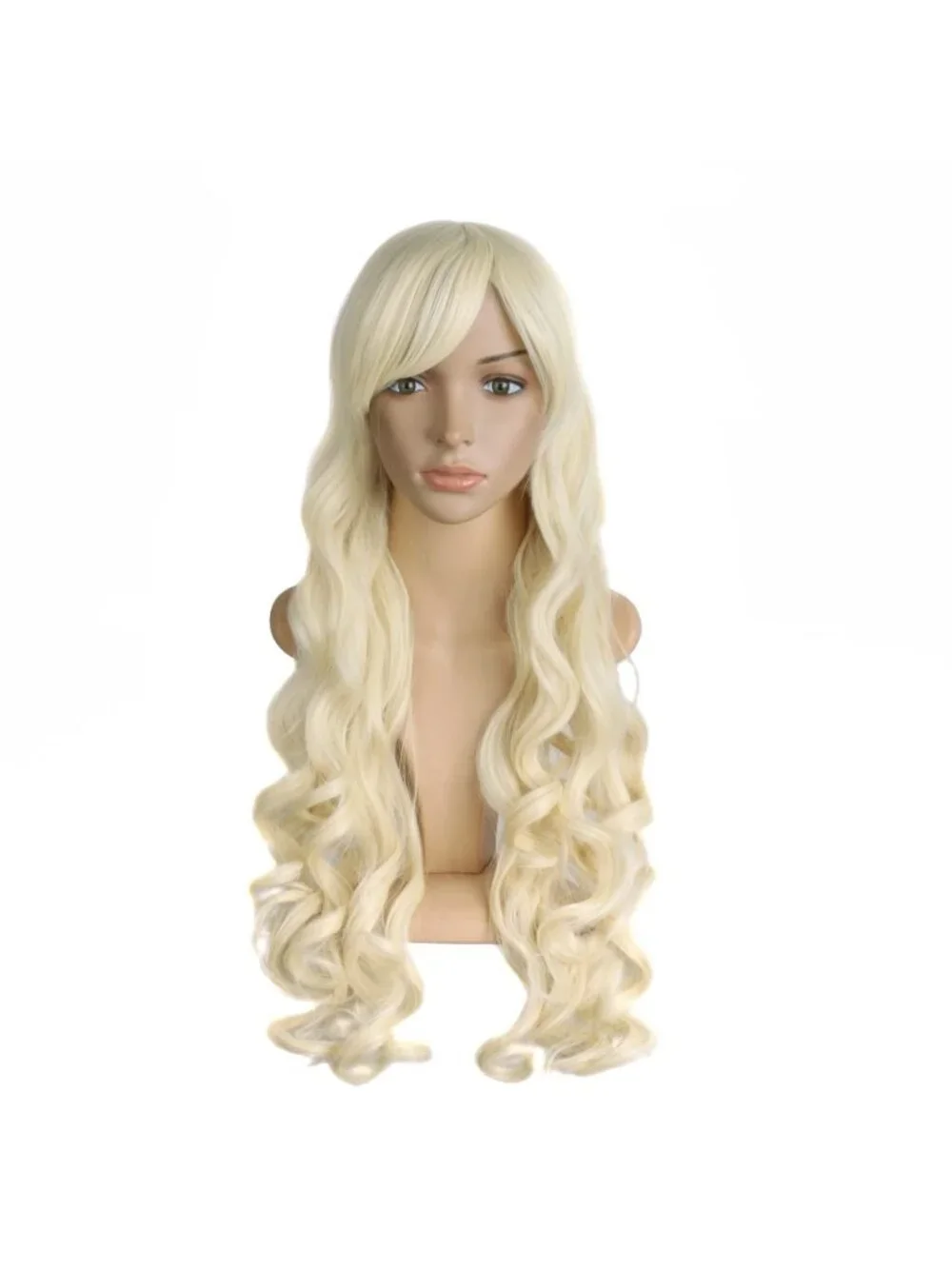 Women's Light Blonde 28 Inch Lolita Long Curly 2 Ponytails Clip On Cosplay Wigs